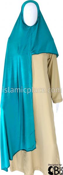 Aqua Plain - Easy Aisha Jersey Shayla Long Rectangle Hijab 30"x70"