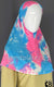Sky Blue, Pink and White Tie-Dye Design- Printed Teen to Adult (Large) Hijab Al-Amira (1-piece style)