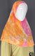 Orange, Pink and White Tie-Dye Design- Printed Teen to Adult (Large) Hijab Al-Amira (1-piece style)