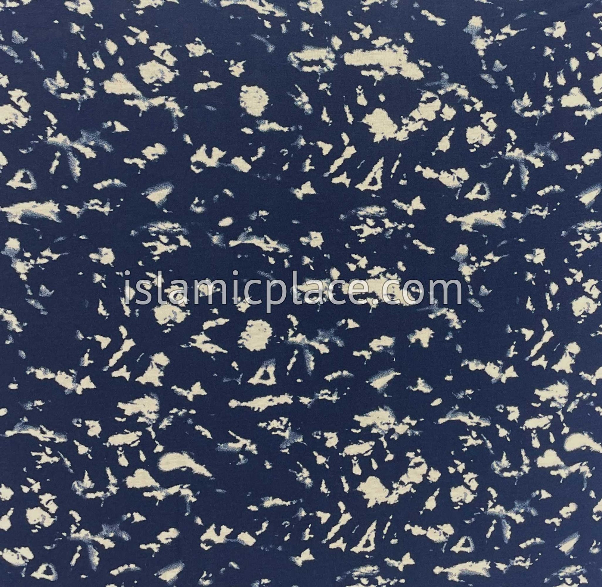 Navy Blue and White Smudges- Printed Teen to Adult (Large) Hijab Al-Amira (1-piece style)