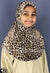 Dark Brown, Pumpkin and Tan Leopard Print - Printed Girl size (1-piece) Hijab Al-Amira