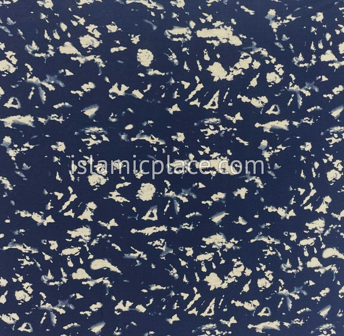 Navy Blue and White Smudges - Printed Girl size (1-piece) Hijab Al-Amira