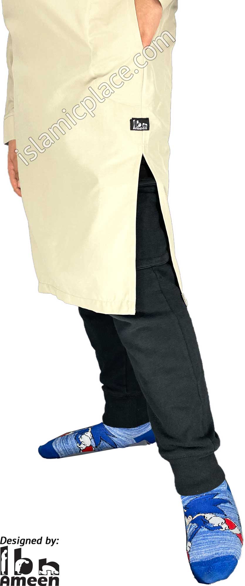 Cream - Boy's Saudi Ad-Daffah Plain Kameez by Ibn Ameen