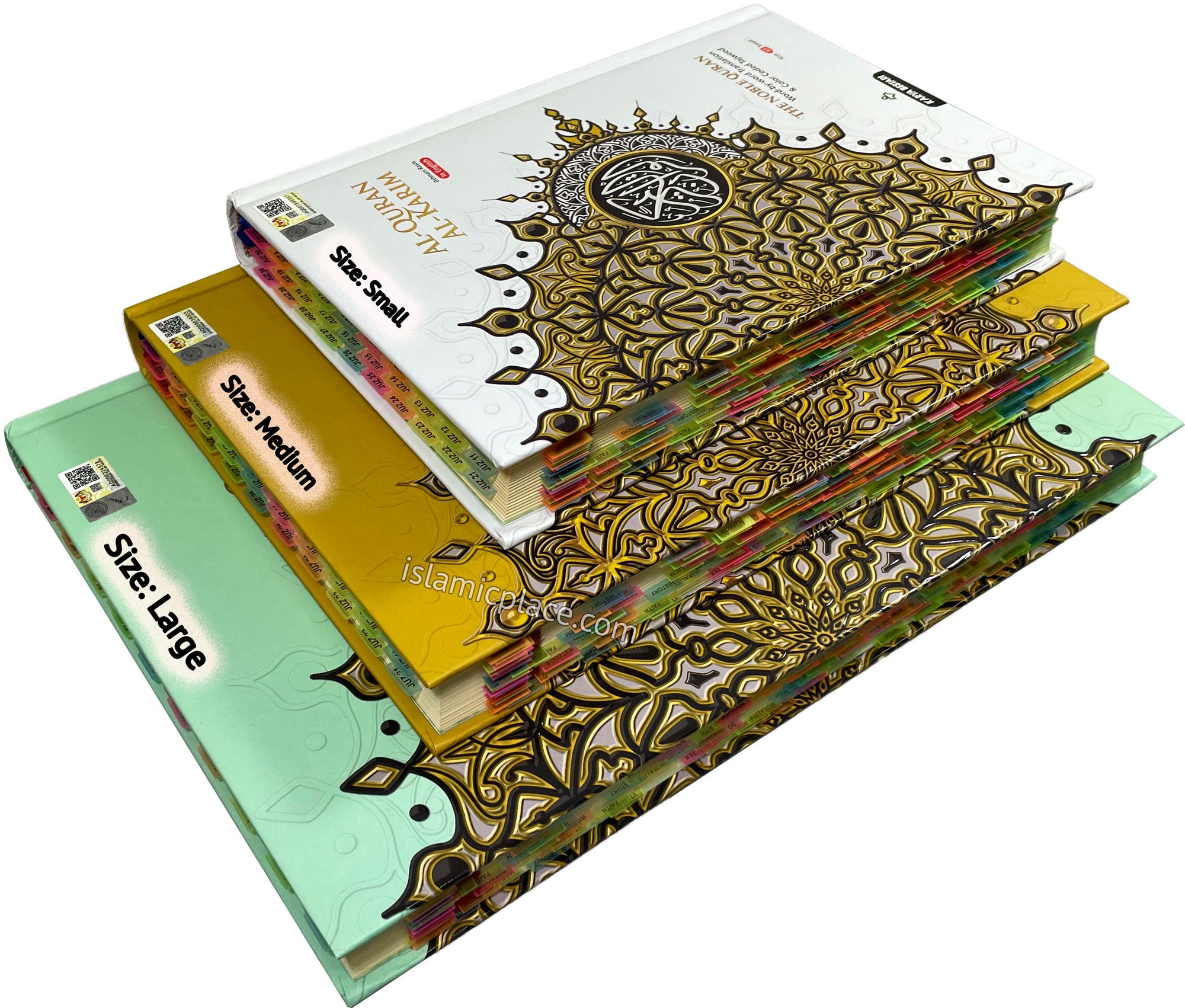Al-Quran Al-Karim with 230 Tags - The Noble Quran Word-by-Word Translation & Color Coded Tajweed Medium 7" x 10"