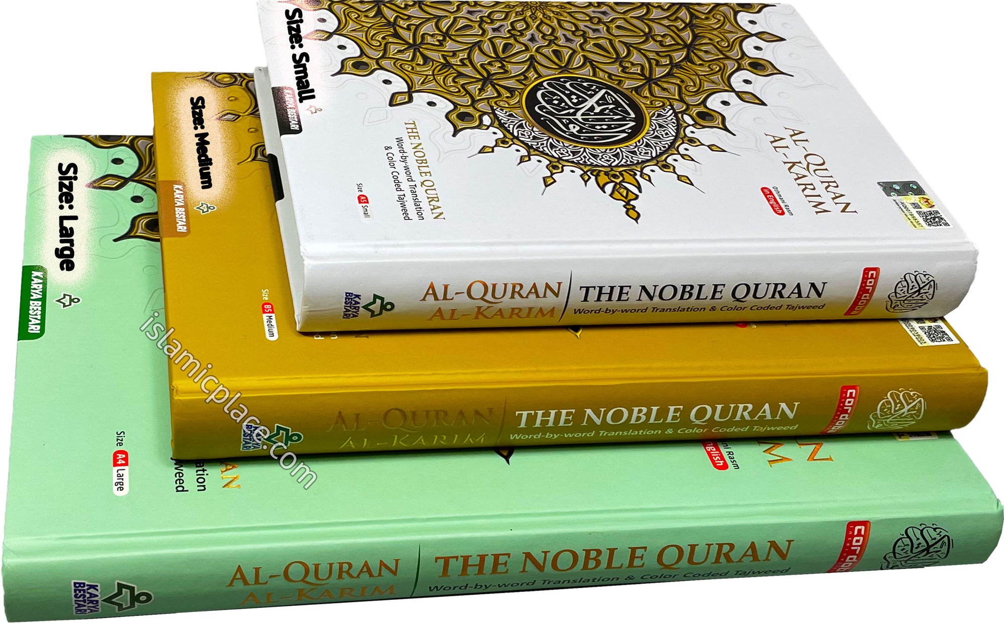 Al-Quran Al-Karim with 230 Tags - The Noble Quran Word-by-Word Translation & Color Coded Tajweed Medium 7" x 10"