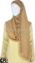 Tan with Brown Stones in Design 47 - Georgette Chiffon Shayla Long Rectangle Hijab 30"x70"