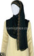 Black with Golden Stones in Design 14 - Georgette Chiffon Shayla Long Rectangle Hijab 30"x70"