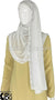 White with Silver Stones in Design 20 - Georgette Chiffon Shayla Long Rectangle Hijab 30"x70"
