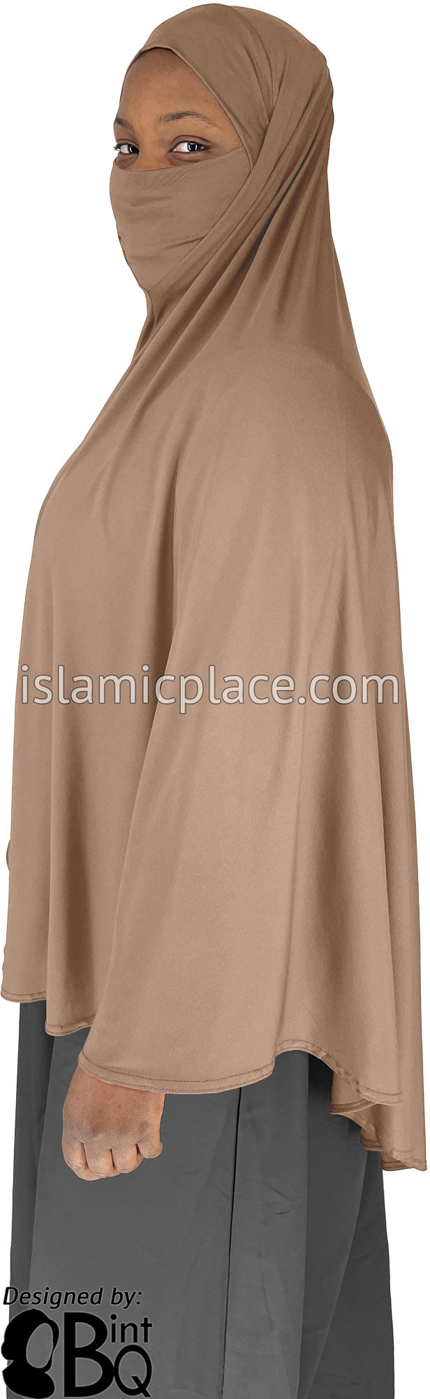 Oyster - Plain Overhead Khimar - Extra Long Knee Length