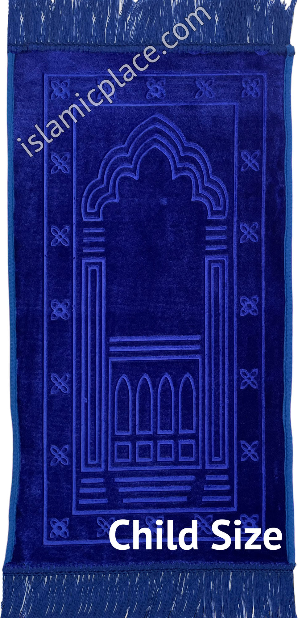 Royal Blue - Orthopedic Padded Foam Cushion Luxurious Prayer Rug (Child Size)