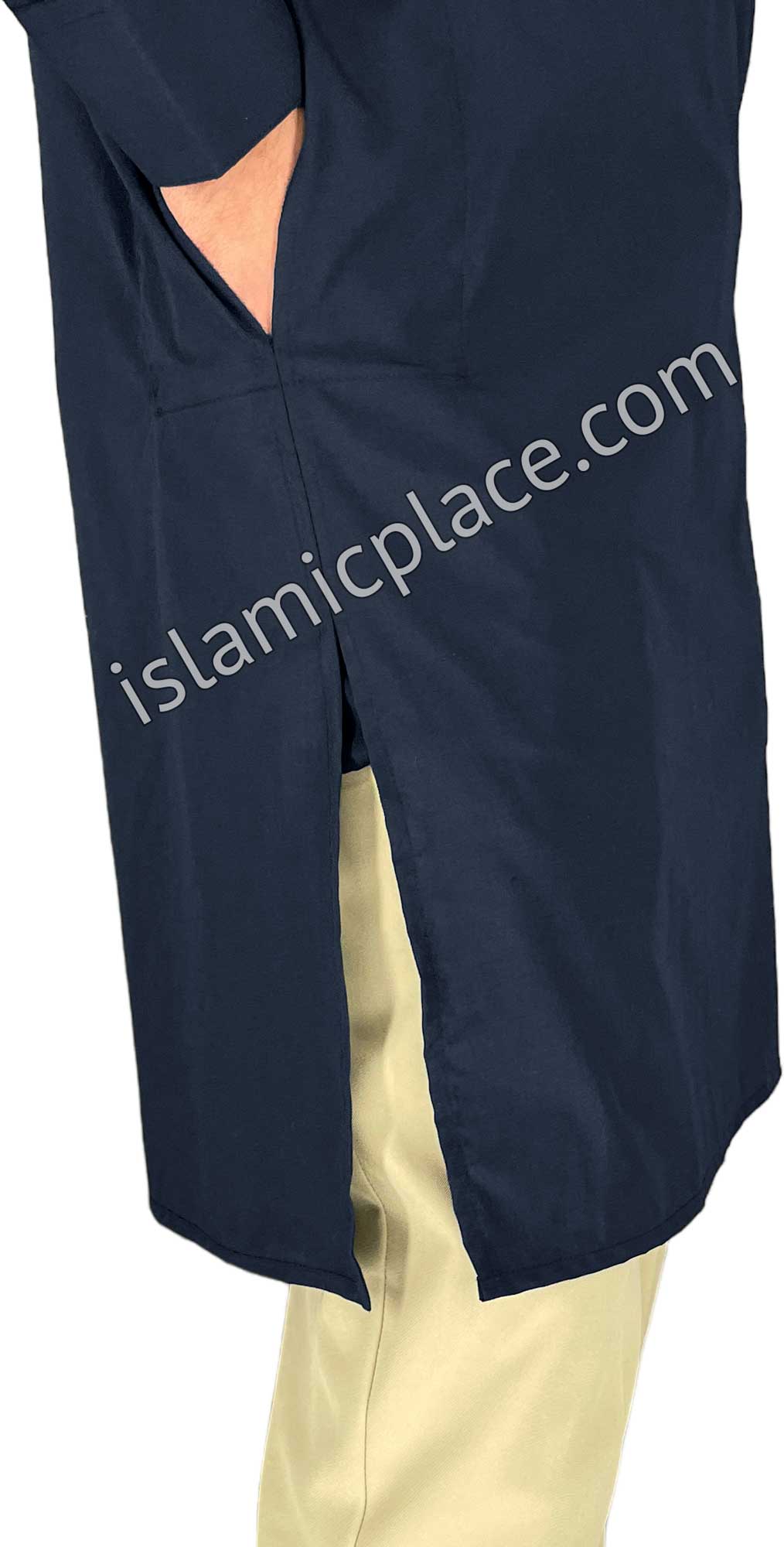 Navy Blue - Men Plain Kameez by Say