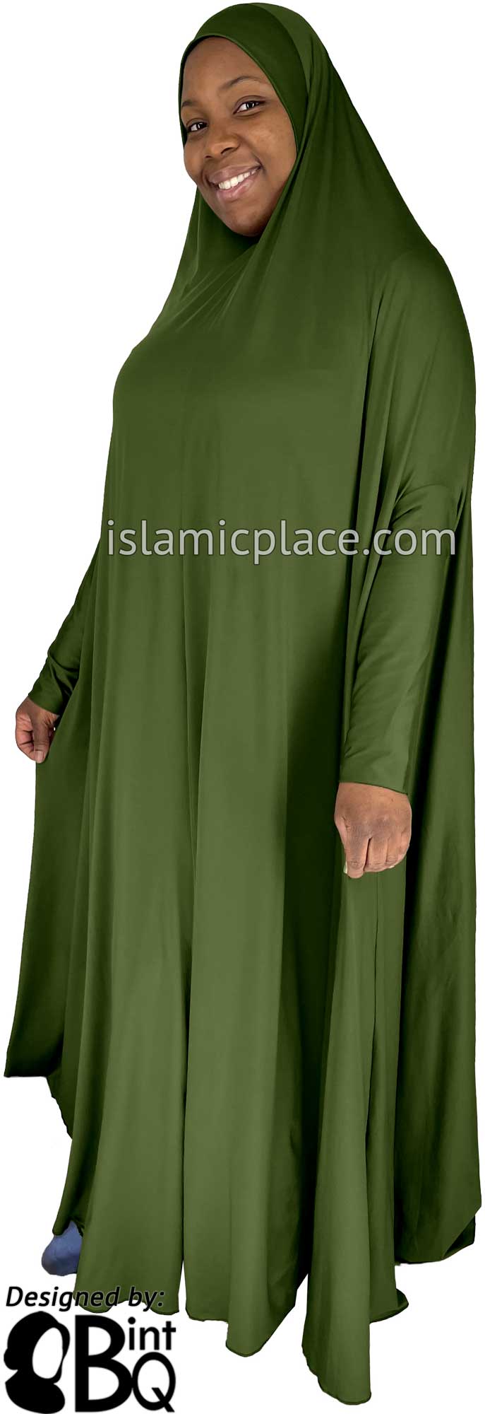 Fresh Olive Plain Overhead Abaya with Cuffs The Islamic Place