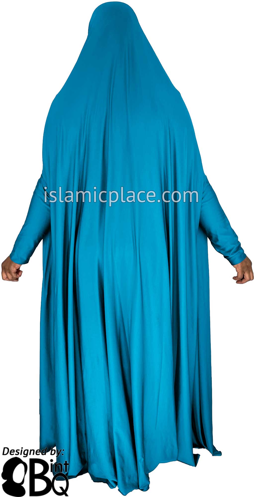 Teal Blue - Plain Overhead Abaya with Cuffs