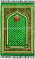 Bright Green Prayer Rug with Gateway to Kaba Design
