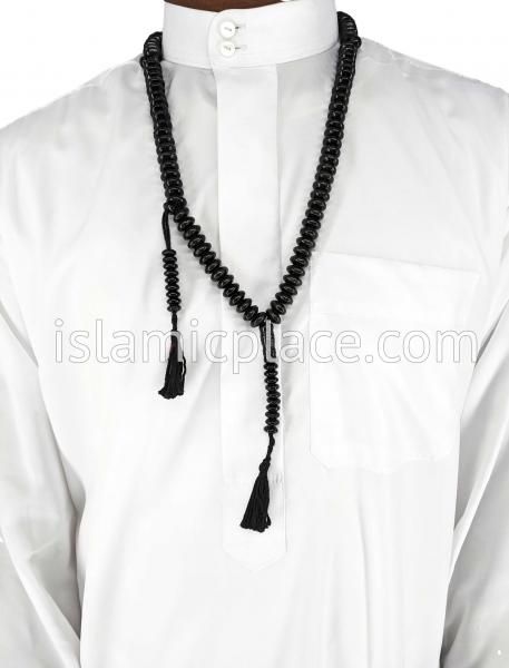 Black - Egyptian Design Wooden Tasbih Prayer Beads