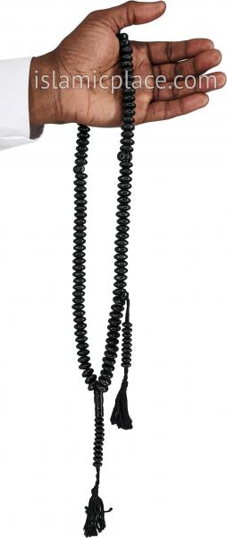 Black - Egyptian Design Wooden Tasbih Prayer Beads