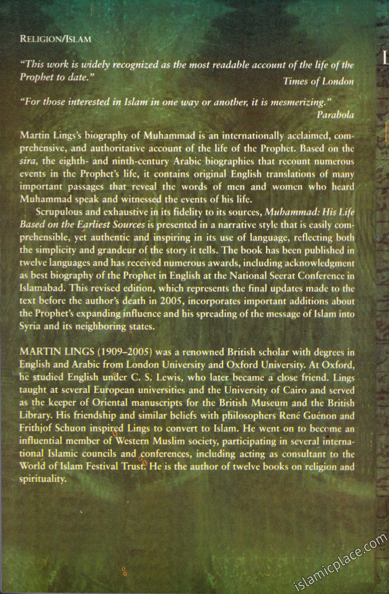 Muhammad his life based on the earliest sources