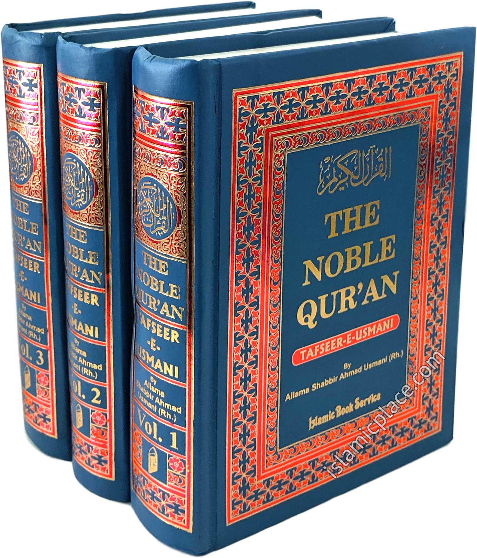 [3 vol set] The Noble Qur'an - Tafseer-e-Usmani (Blue cover)