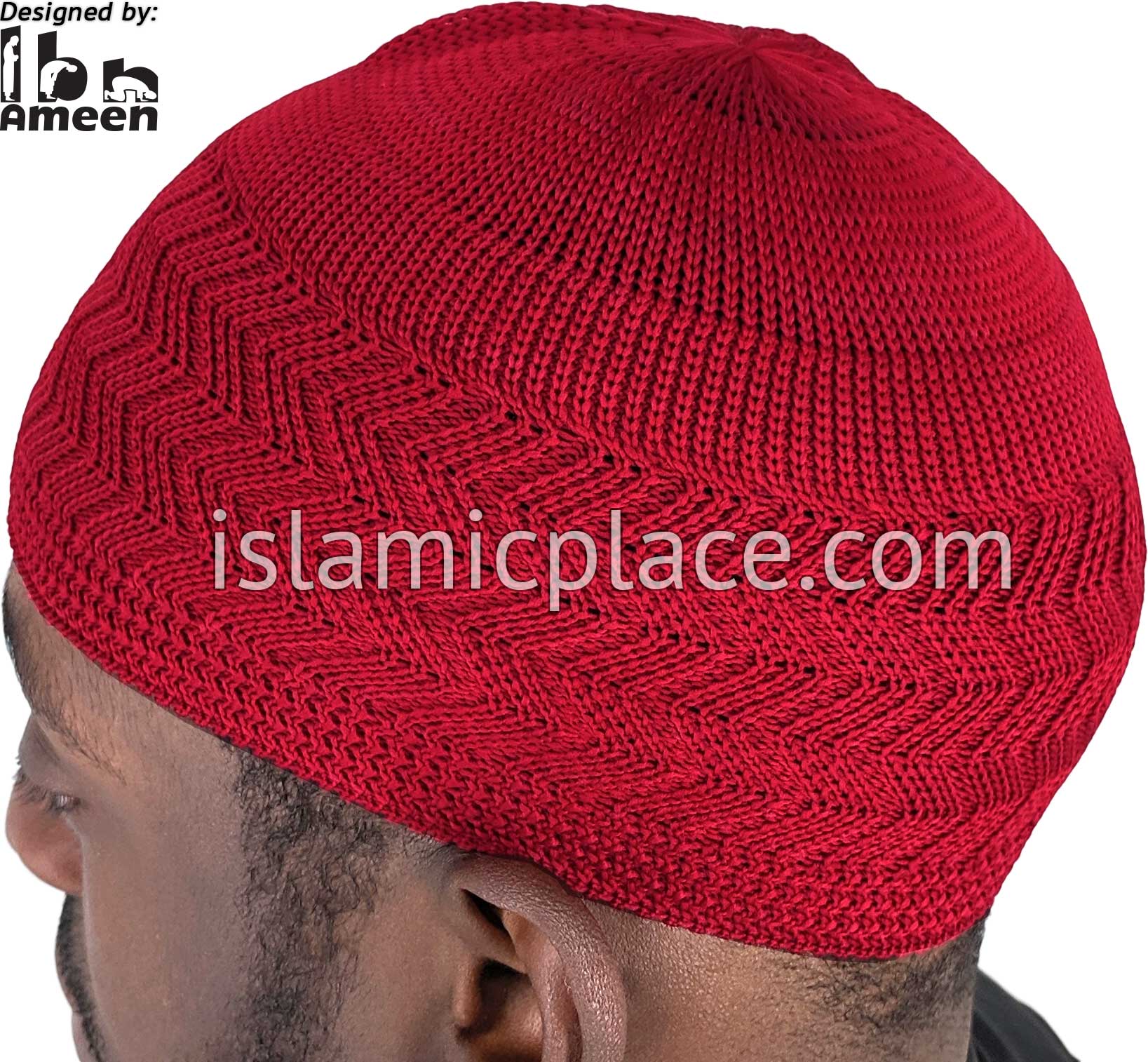 Solid Burgundy - Elastic Knitted Ghani Designer Kufi