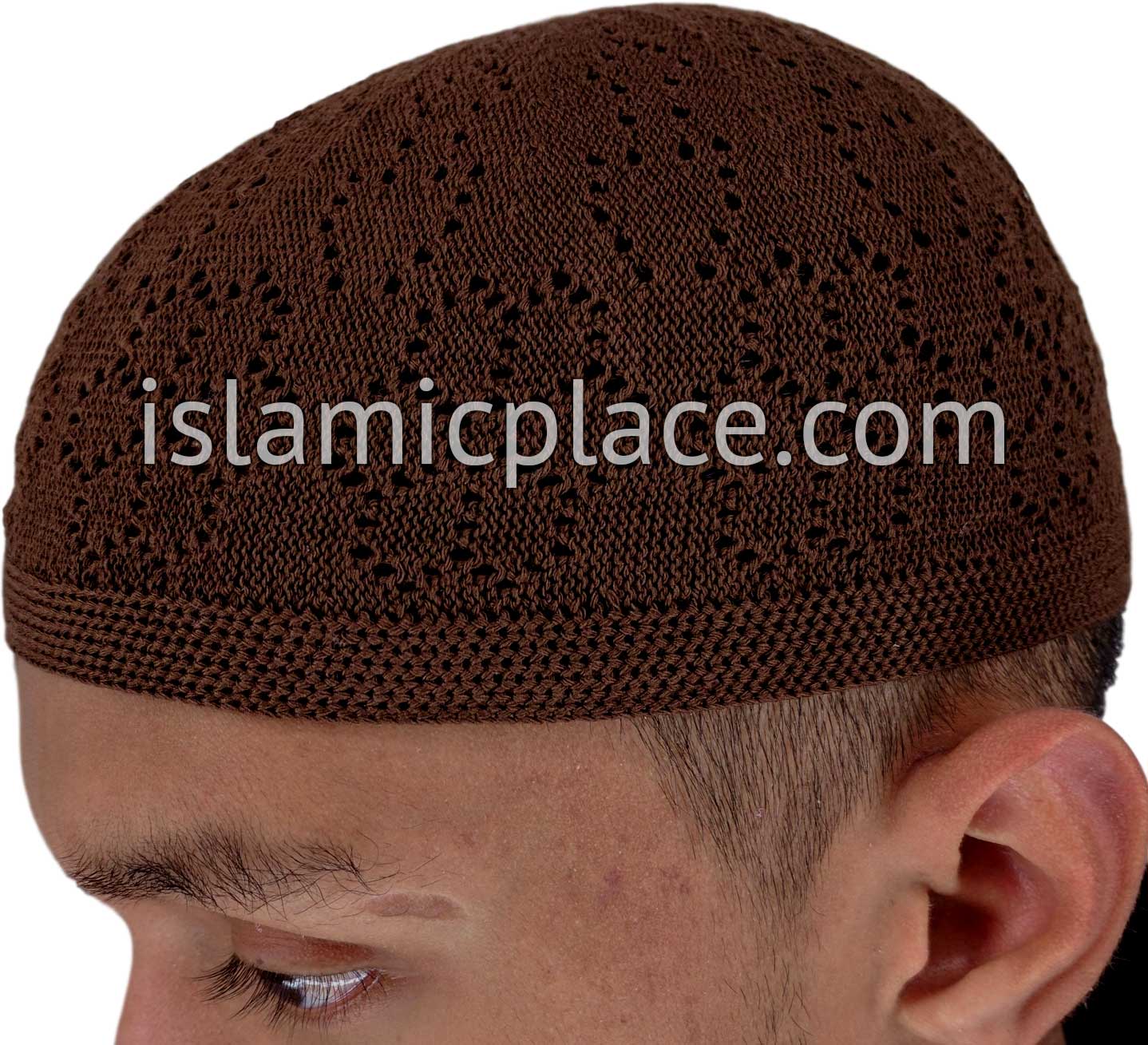 Brown - Soft Cotton Knitted Kufi