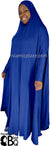 Cobalt Blue - Plain Overhead Abaya with Cuffs