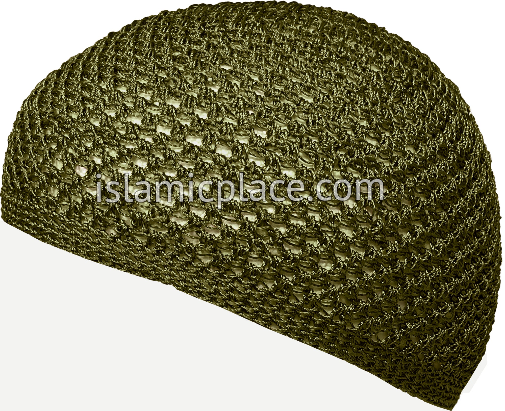 Olive Green - Nylon Knitted Solid Kufi