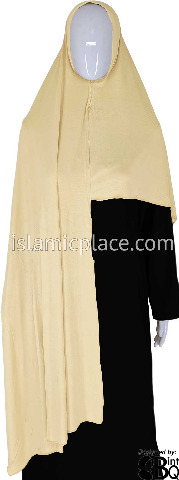 Cream Plain - Easy Aisha Jersey Shayla Long Rectangle Hijab 30"x70"