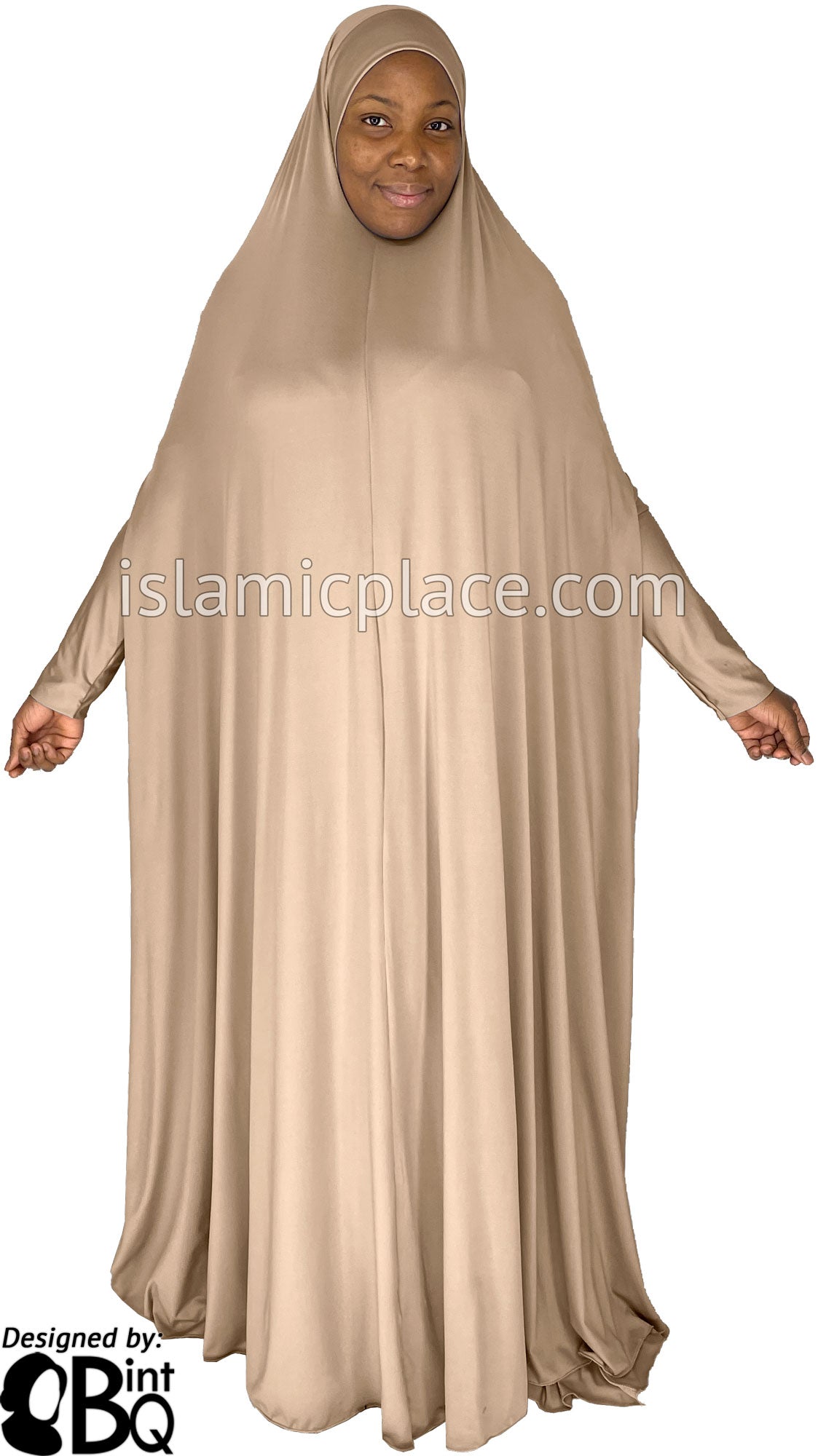 Oyster - Plain Overhead Abaya with Cuffs