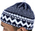 Navy Blue & White - Warm Knitted Talib Zigzag Style Kufi