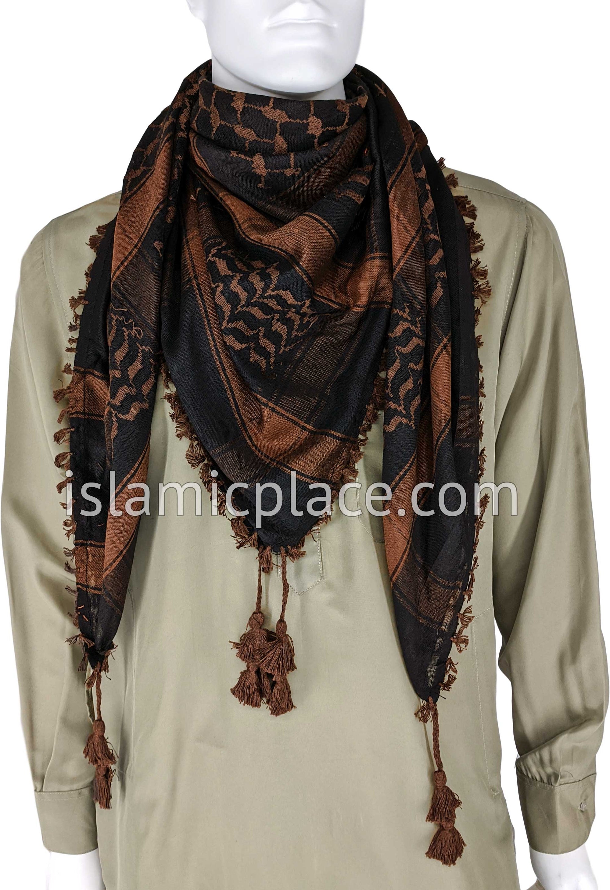 Black and Brown - Traditional Style Men Scarf Kifaya