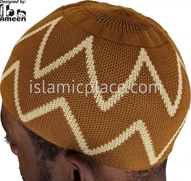 Caramel and Khaki - Elastic Knitted Musa Designer Kufi