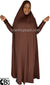 Brown - Plain Overhead Abaya with Cuffs