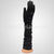 Shirred Ruched Long Black Gloves