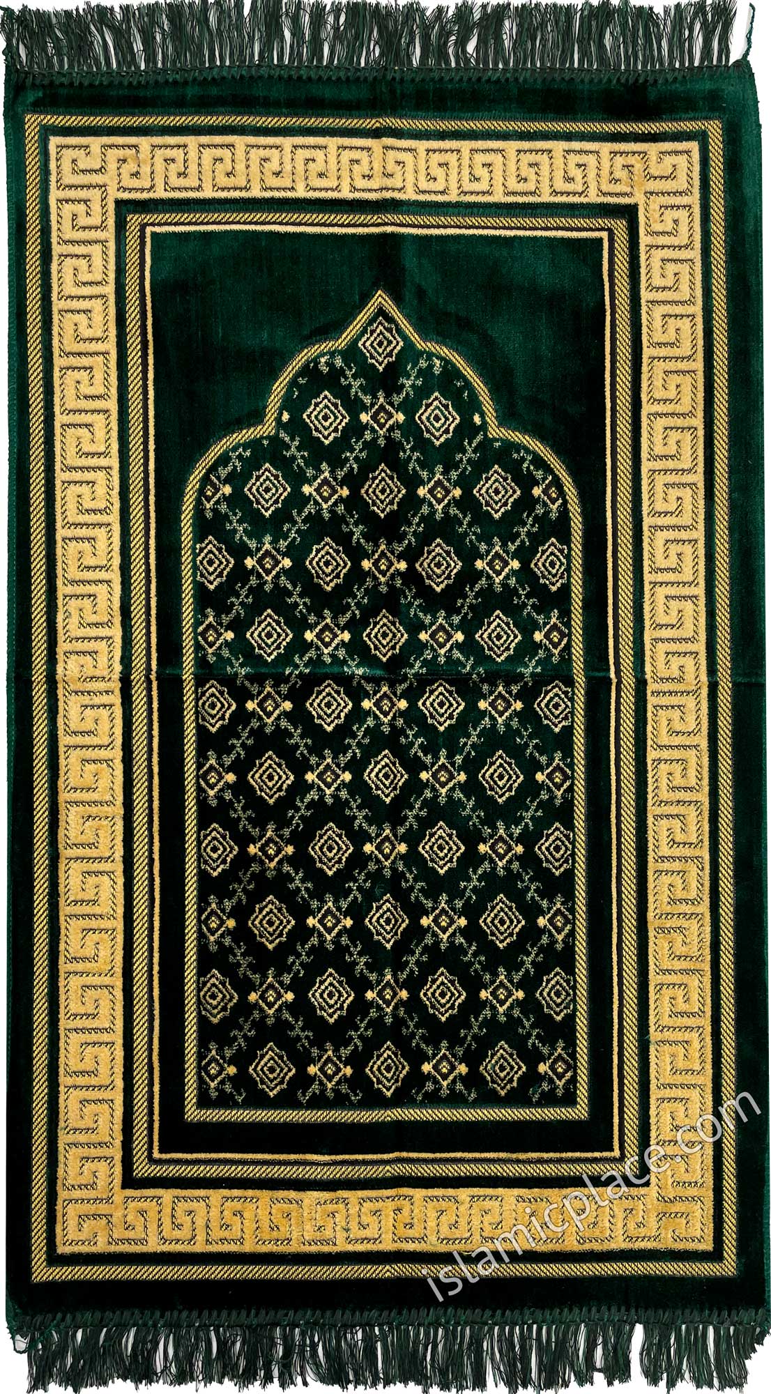 Green Prayer Rug with Egyptian Border