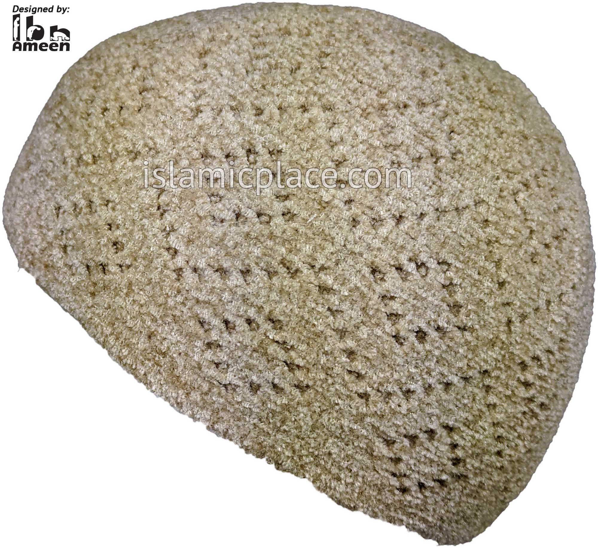 Khaki - Warm Chenille Knitted Bilal Designer Kufi