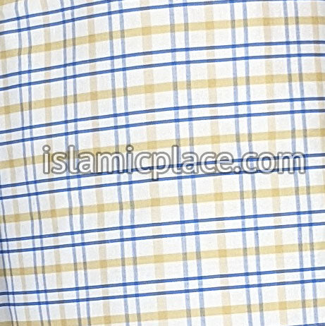 White, Khaki and Blue - Plaid Design Men Lungi Izar