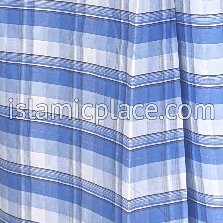 Shades of Blue with White - Plaid Design Men Lungi Izar