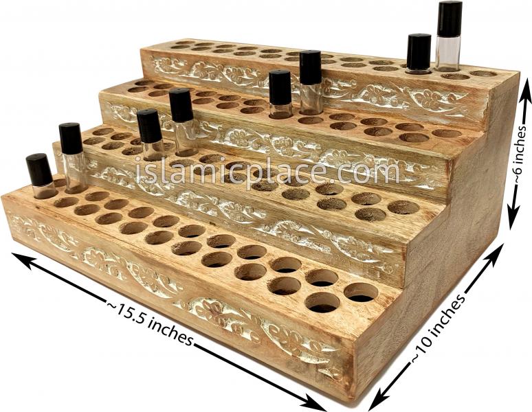 Oil Bottle Display Wooden Stand (holds 92 Short or Tall roll-on bottles)