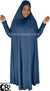 Denim Blue - Plain Overhead Abaya with Cuffs