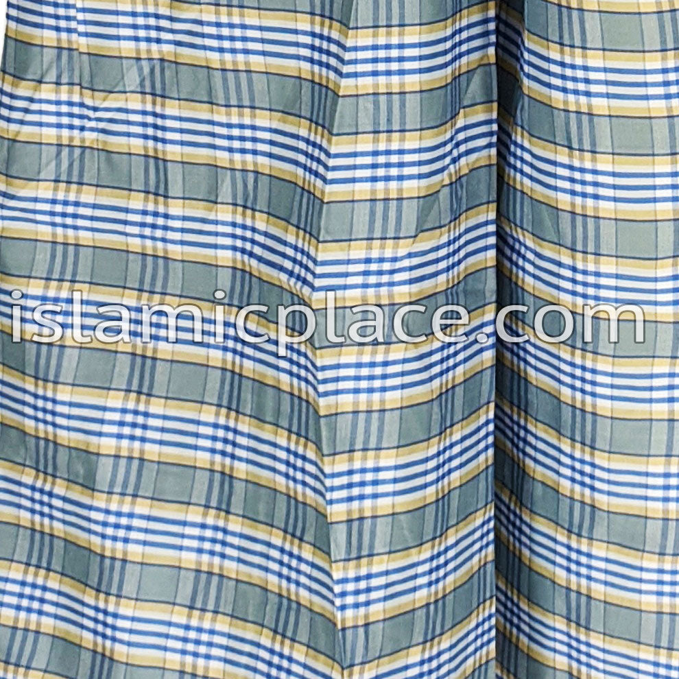 Gray, Royal Blue, White and Khaki - Plaid Design Men Lungi Izar
