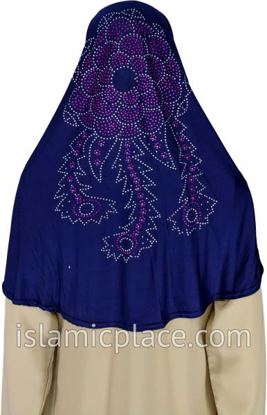 Navy Blue - Radiant Hijab Al-Amira Teen to Adult (Large) - Design 7