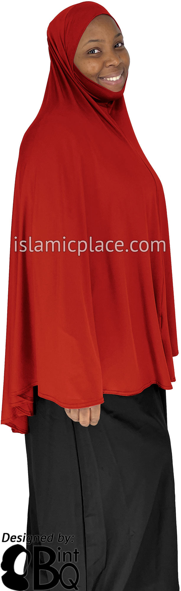 Rust - Plain Overhead Khimar - Extra Long Knee Length
