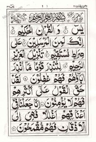 Arabic: Surah Yaseen - Large print size 7" x 9.5"