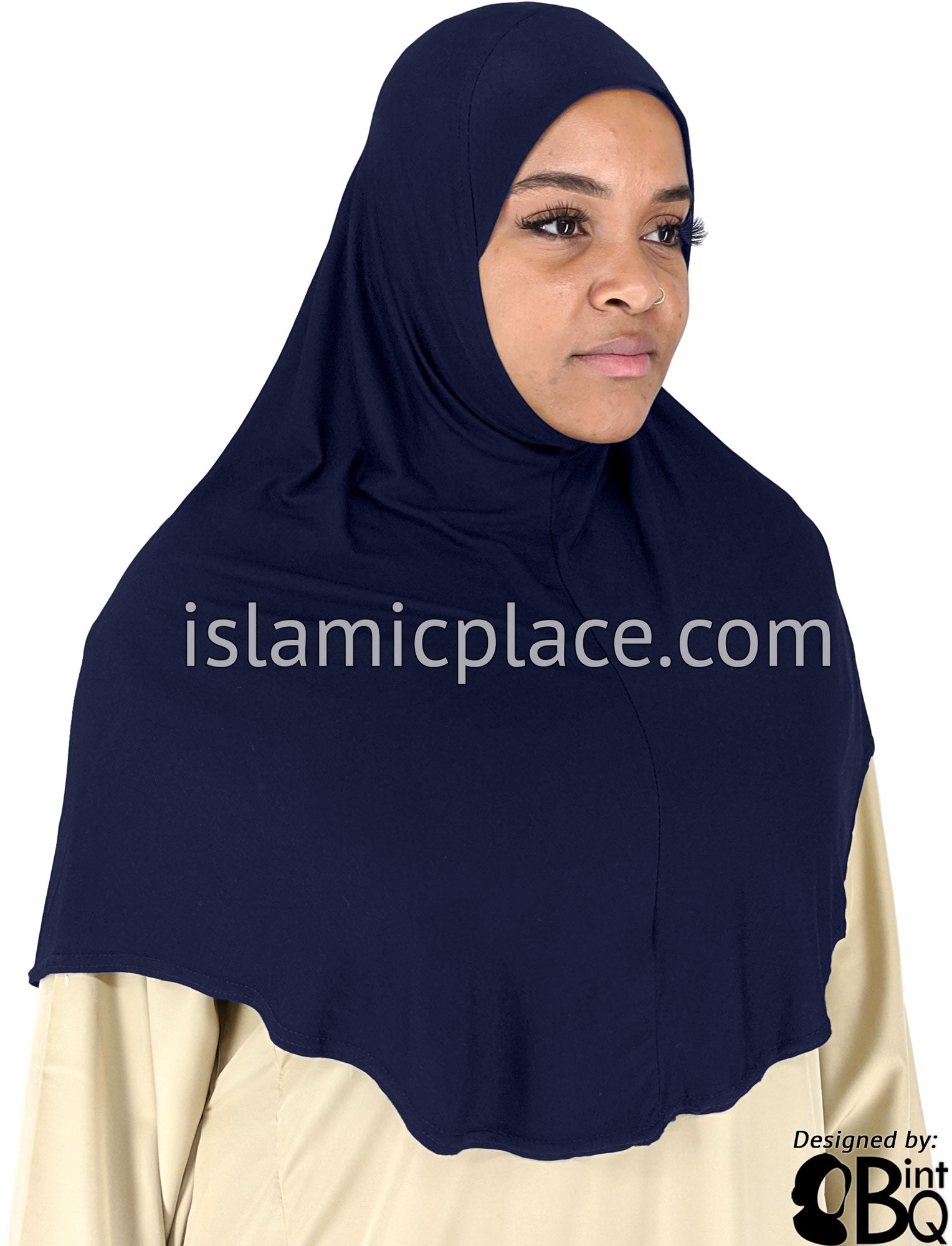 Navy Blue - Plain Adult (X-Large) Hijab Al-Amira (1-piece style)