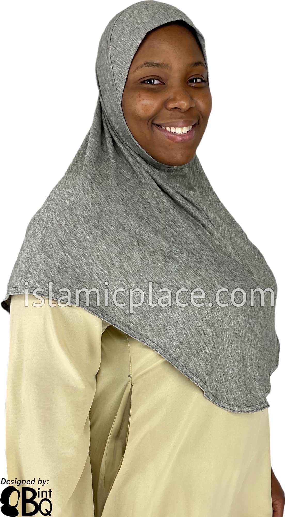 Light Heather Gray - Plain Adult (X-Large) Hijab Al-Amira (1-piece style)