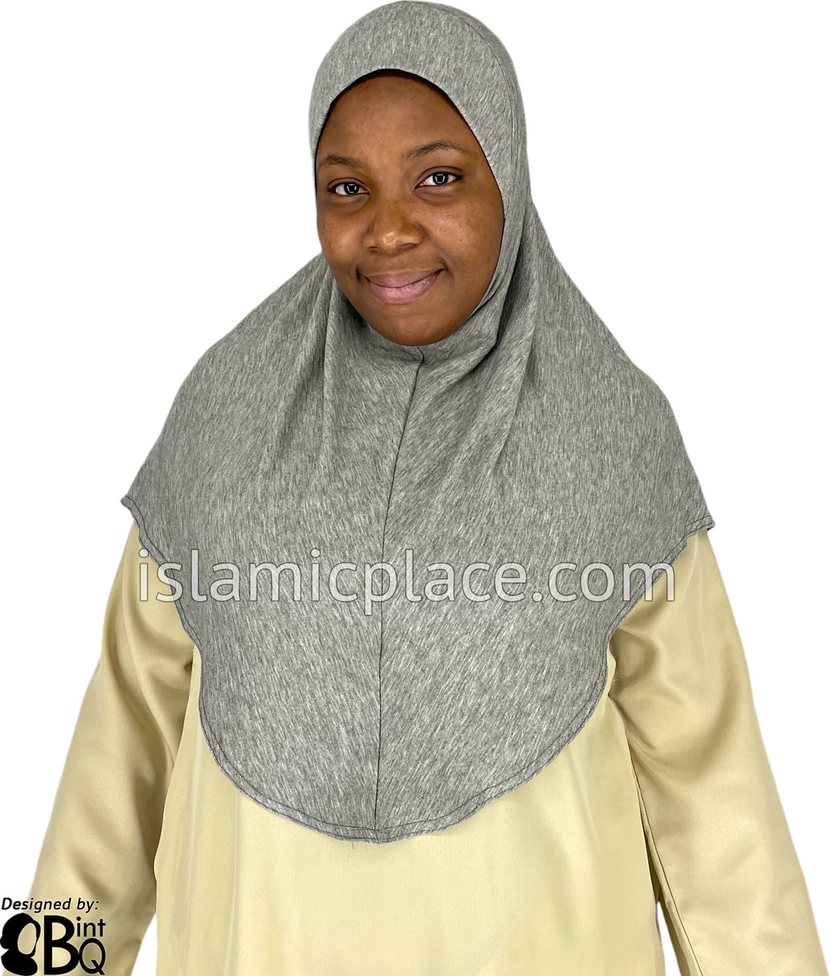 Light Heather Gray - Plain Adult (X-Large) Hijab Al-Amira (1-piece style)
