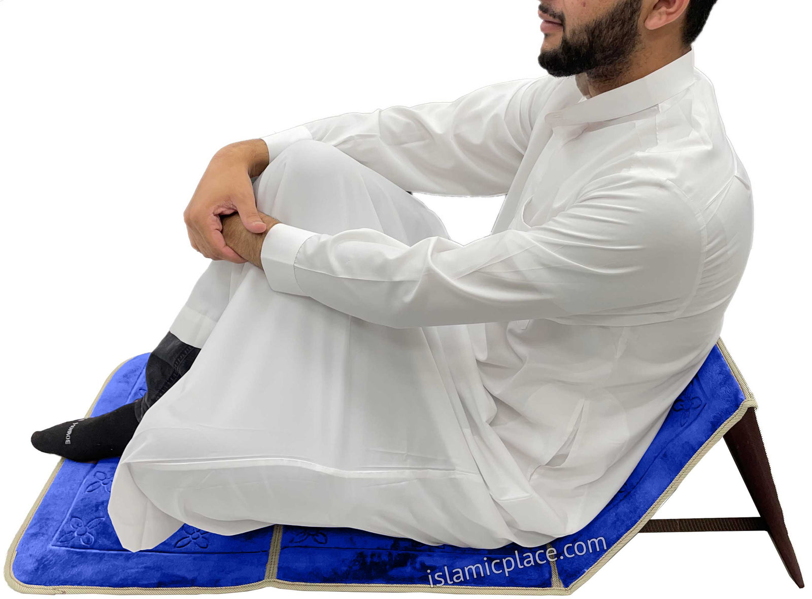 Royal Blue - Back Rest Soft Padded Prayer Rug