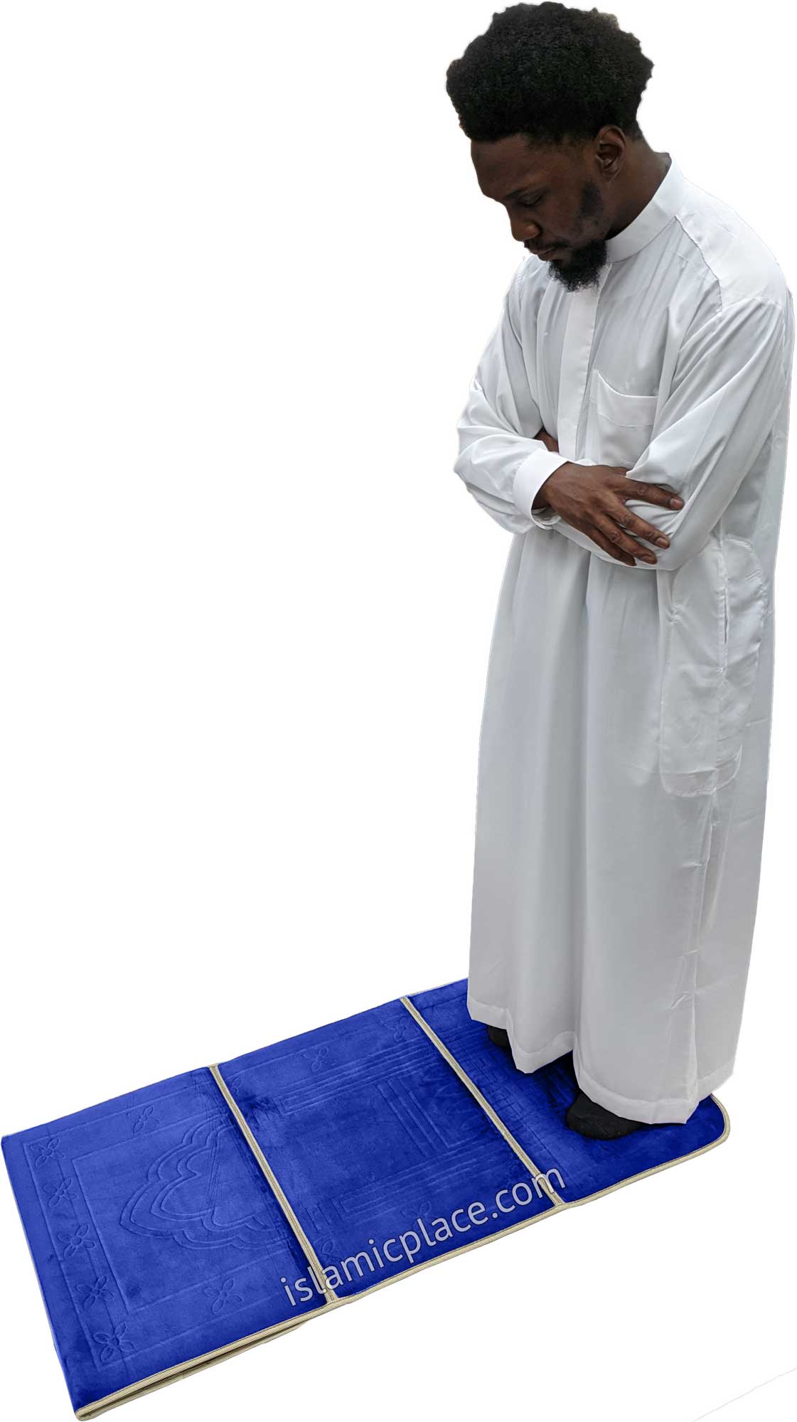 Royal Blue - Back Rest Soft Padded Prayer Rug