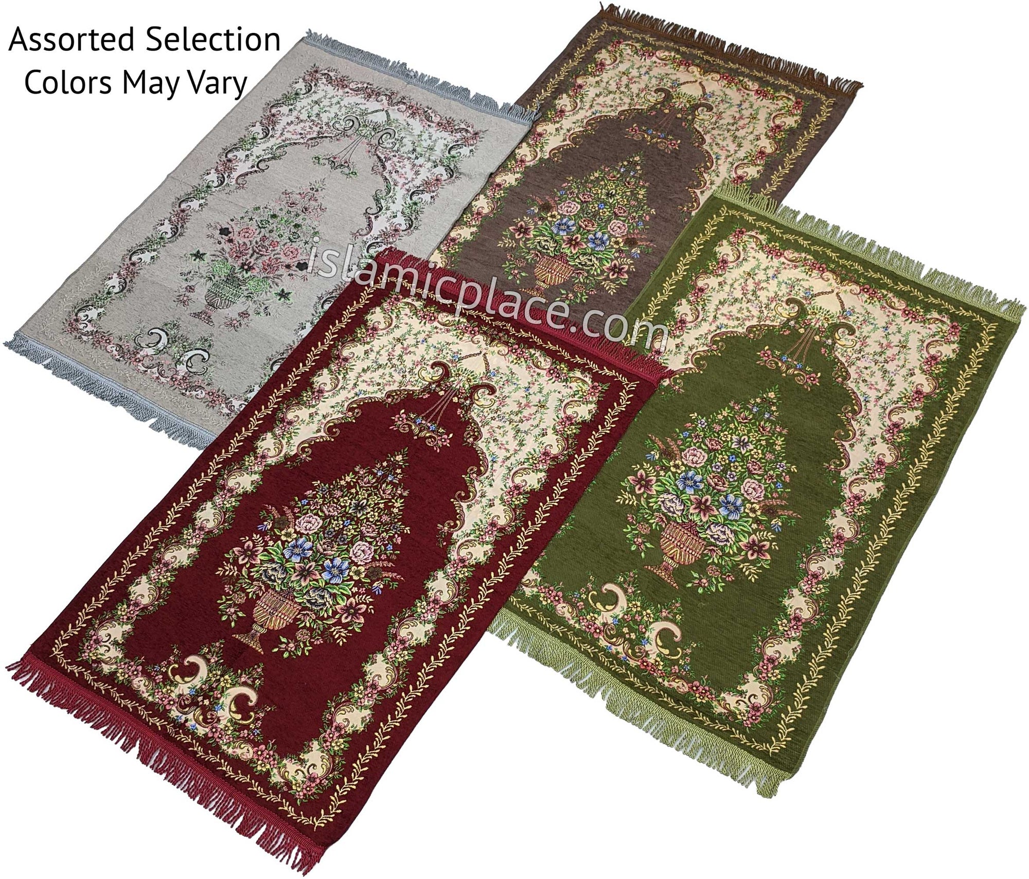 Prayer Rug with Bouquet Mihrab Design - Assorted Color Selection