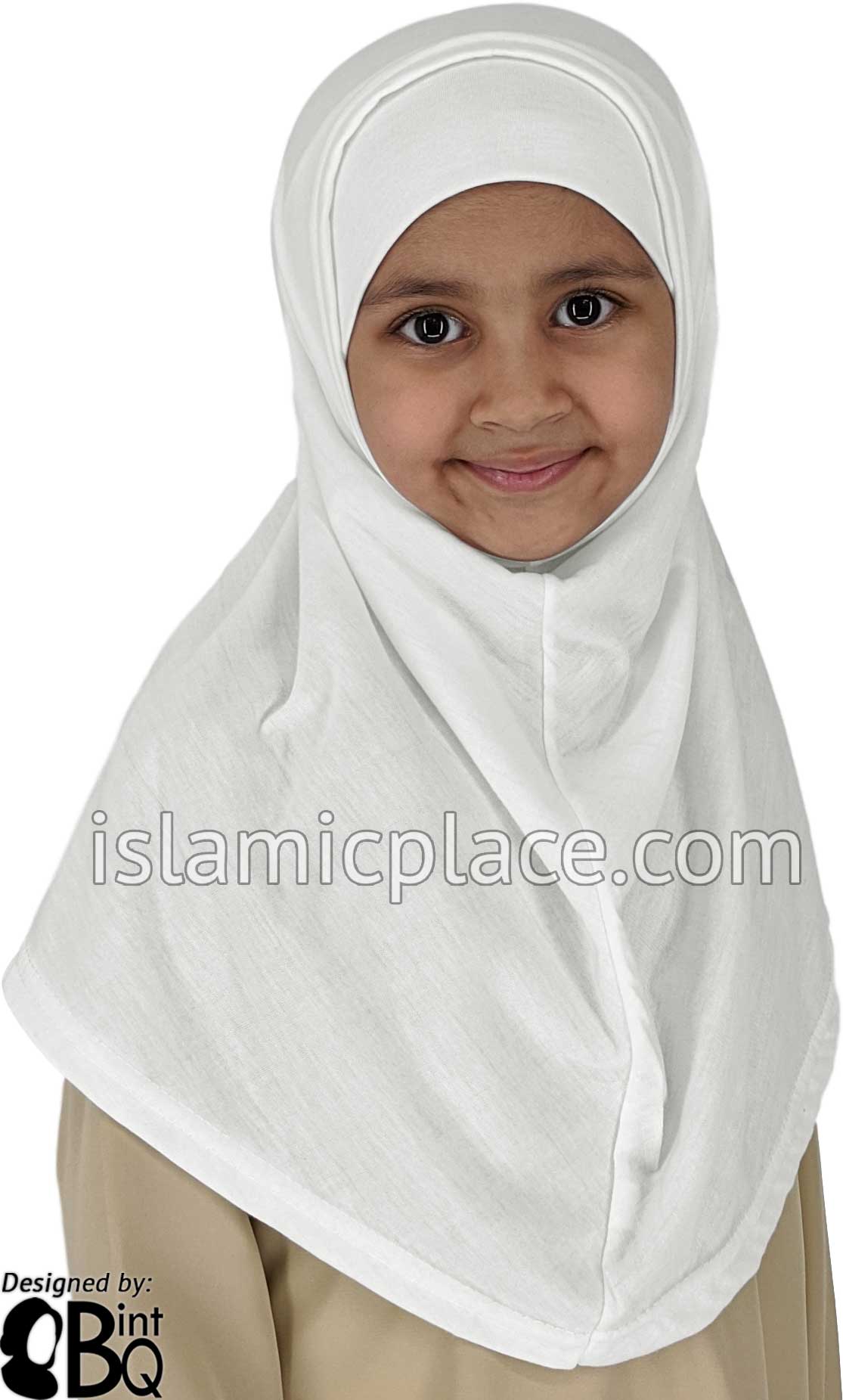 White Plain Girl size (2-piece) Hijab Al-Amira